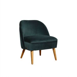 Robin des Bois Fauteuil crapaud en velours bleu paon Bleu 62x78x67cm