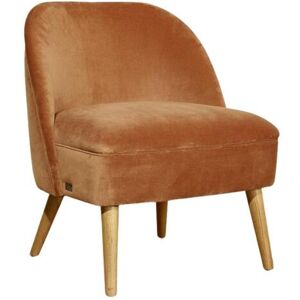 Robin des Bois Fauteuil crapaud en velours caramel Marron 62x78x67cm