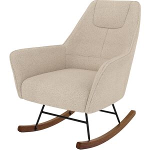 Rendez-Vous Deco Rocking-chair beige effet laine bouclette en tissu Beige 75x91x94cm