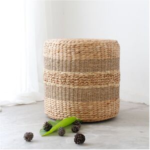 Rendez-Vous Deco Pouf tresse rond en fibre naturelle D40 cm Beige 40x40x40cm