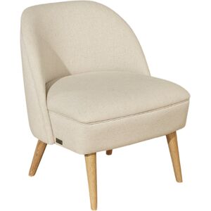 Robin des Bois Fauteuil crapaud en lin et pieds chene Beige 62x78x67cm