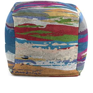 Rodier Pouf carre impression digitale multicolore 50x50x50 cm Multicolore 50x50x50cm