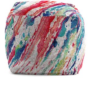 Rodier Pouf carre impression digitale multicolore 50x50x50 cm Multicolore 50x50x50cm