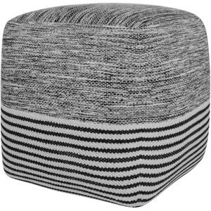 Rendez-Vous Deco Pouf carre gris, noir et blanc en coton 40 cm Gris 40x40x40cm