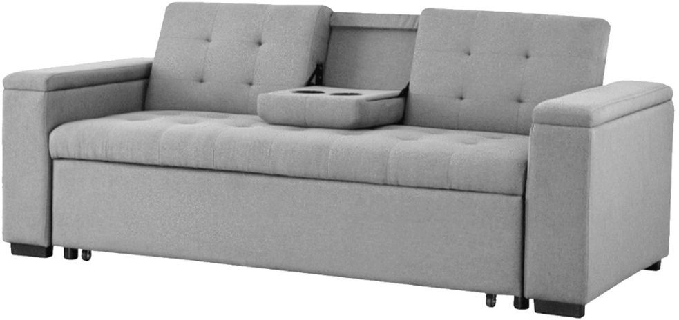 Concept Usine Canapé convertible 3 places en tissu gris clair Gris 203x85x85cm