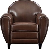 Rendez-Vous Déco Fauteuil marron en croute de cuir enduite Marron 87x85x85cm