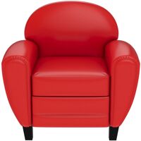 Rendez-Vous Déco Fauteuil rouge en croute de cuir enduite Rouge 87x85x83cm