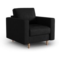 Micadoni Home Fauteuil en imitation cuir noir Noir 80x90x90cm