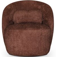 Homifab Fauteuil en tissu bouclette terracotta Rose 85x83x80cm