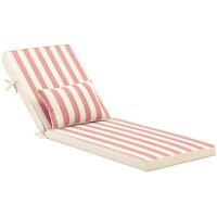 Defora Home Pack 2 coussins à rayures avec petit coussin pour chaise longue rouge Rouge 191x7x66cm