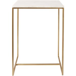 Maisons du Monde Bout de canapé en marbre blanc et métal doré Blanc 35.5x57.5x25.5cm