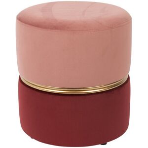 Mathi Design Tabouret pouf velours rose Rose 35x39x35cm