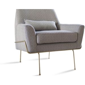 PIB Fauteuil en tissu gris et bleu Gris 82x85x79cm