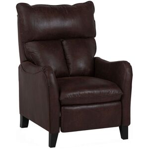 Beliani Fauteuil inclinable en tissu marron Marron 68x108x73cm