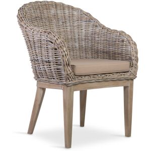 MOYCOR Fauteuil en rotin beige Beige 68x88x66cm