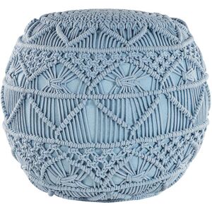 Beliani Pouf en coton bleu 40 cm Bleu 40x40x40cm