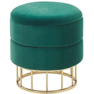 Beliani Pouf en velours vert foncé avec rangement Vert 37x42x37cm