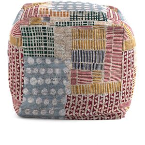 Rodier Pouf carré impression digitale motifs graphiques 50x50x50 cm Multicolore 50x50x50cm