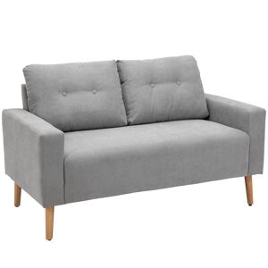 Homcom Canapé 2 places design scandinave tissu Gris 145x88x76cm