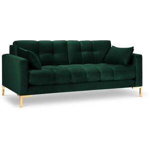 Micadoni Home Canapé 2 places en tissu velours vert bouteille Vert 152x75x92cm