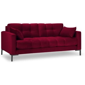 Micadoni Home Canapé 3 places en tissu velours rouge Rouge 177x75x92cm