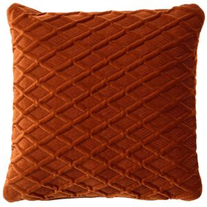 Hoii Coussin orange en velours 45x45 cm avec motif Beige 45x15x45cm