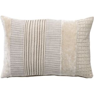 Hoii Coussin beige en velours 40x60 cm avec motif rayé Beige 40x18x60cm