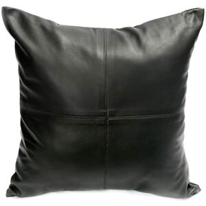 Bazar Bizar Coussin en cuir noir 40x40 Noir 40x10x40cm