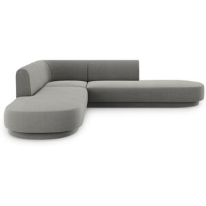 Micadoni Home Canapé d'angle symétrique 5 places en tissu velours gris clair Gris 248x74x248cm