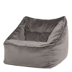 Icon Pouf fauteuil velours gris anthracite Gris 88x73x100cm