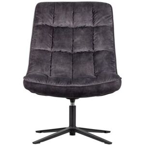 WOOOD Fauteuil en velour anthracite Gris 70x101x85cm