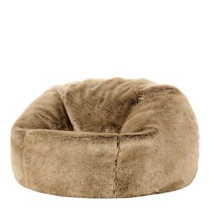 Icon Pouf fausse fourrure beige vison Beige 85x50x85cm