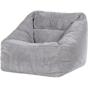 Icon Pouf fauteuil velours côtelé gris clair Gris 88x80x100cm