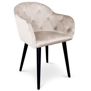 Menzzo Fauteuil velours beige Beige 58x81x60cm