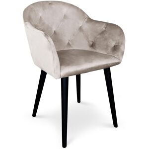 Menzzo Fauteuil velours taupe Taupe 58x81x60cm