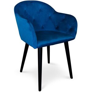 Menzzo Fauteuil velours bleu Bleu 58x81x60cm