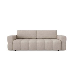 Sia Home Canapé 4 places convertible coffre noyer tissu bouclette beige Beige 247x90x102cm