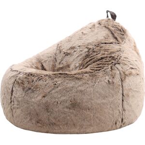 Icon Pouf fausse fourrure beige vison Marron 87x73x87cm