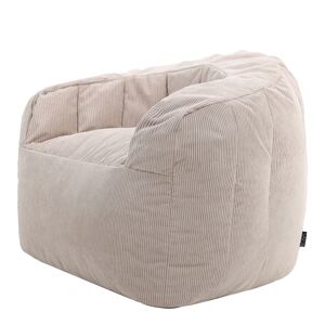 Icon Pouf fauteuil en velours finement côtelé beige Beige 96x72x85cm