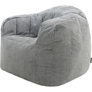 Icon Pouf fauteuil en velours finement côtelé gris Gris 96x72x85cm