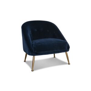 PIB Fauteuil crapaud en velours bleu Bleu 77x76x80cm