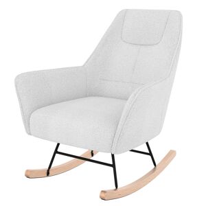 Rendez-Vous Deco Rocking-chair blanc effet laine bouclette en tissu Blanc 75x91x94cm