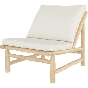 Rendez-Vous Deco Fauteuil de jardin en teck et coussins blanc casse Marron 70x76x80cm