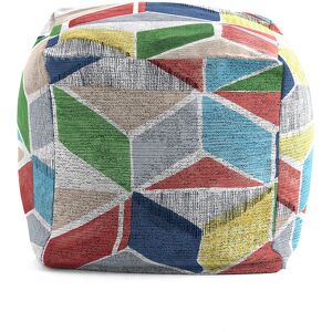 Rodier Pouf carre impression digitale motifs geometiques 50x50x50 cm Multicolore 50x50x50cm