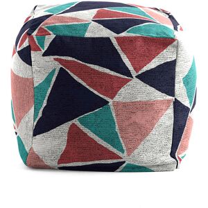 Rodier Pouf carre impression digitale moderne et multicolore 50x50x50 cm Gris 50x50x50cm