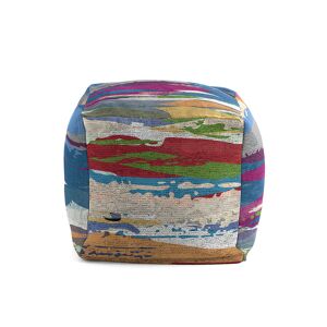 Rodier Pouf carre impression digitale multicolore 50x50x50 cm Multicolore 50x50x50cm