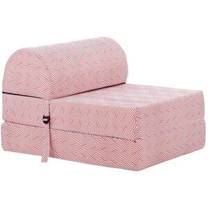 Jardindeco Chauffeuse en coton chevron vieux rose Rose 58x48x75cm