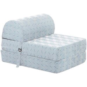 Jardindeco Chauffeuse en coton chevron bleu canard Bleu 58x48x75cm