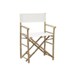 Aubry Gaspard Fauteuil metteur en scene en bambou Blanc 58x90x48cm