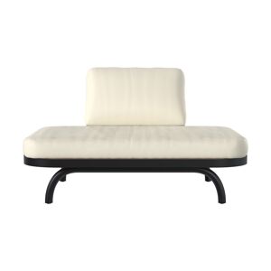 Rendez-Vous Deco Fauteuil de jardin 2 places blanc casse et pieds en metal noir Blanc 112x69x80cm